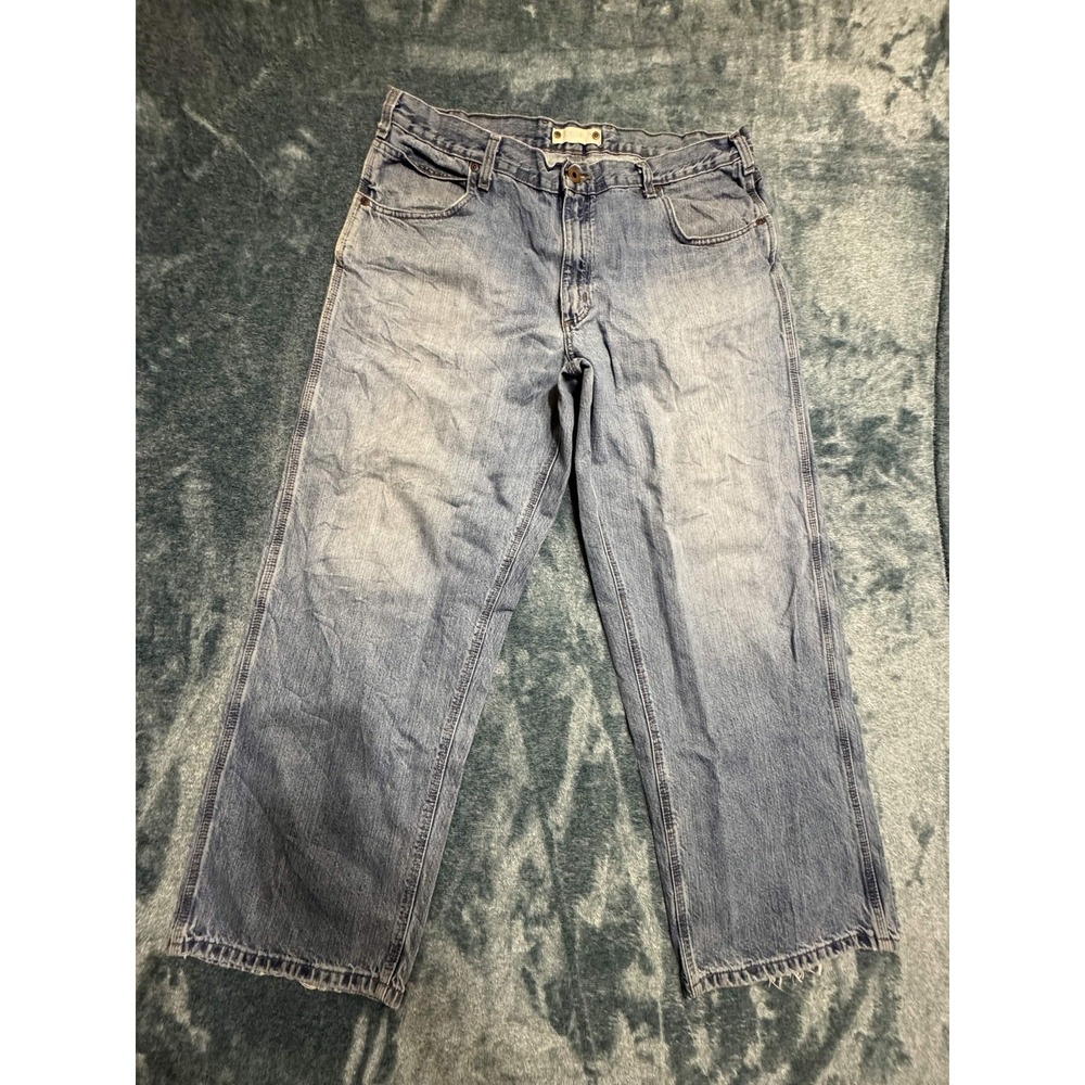 Carhartt Light Wash Denim Jeans Mens 37x30 Classic Straight Leg Blue